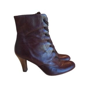 Vintage Marc Jacobs Brown Leather Lace Up Ankle Boots Heels 9M Made in Italy